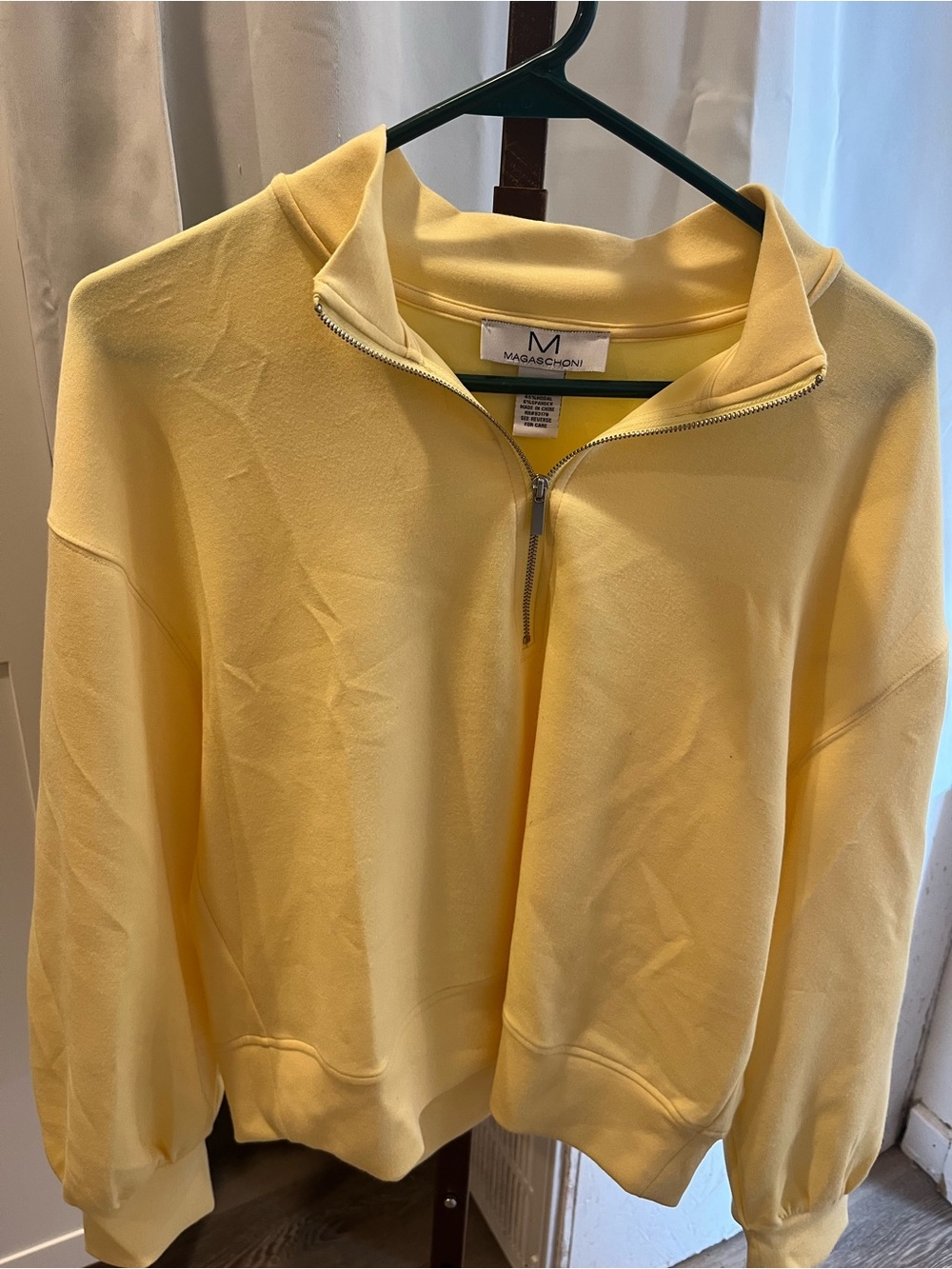 Magaschoni Pale Yellow Half-Zip Sweatshirt